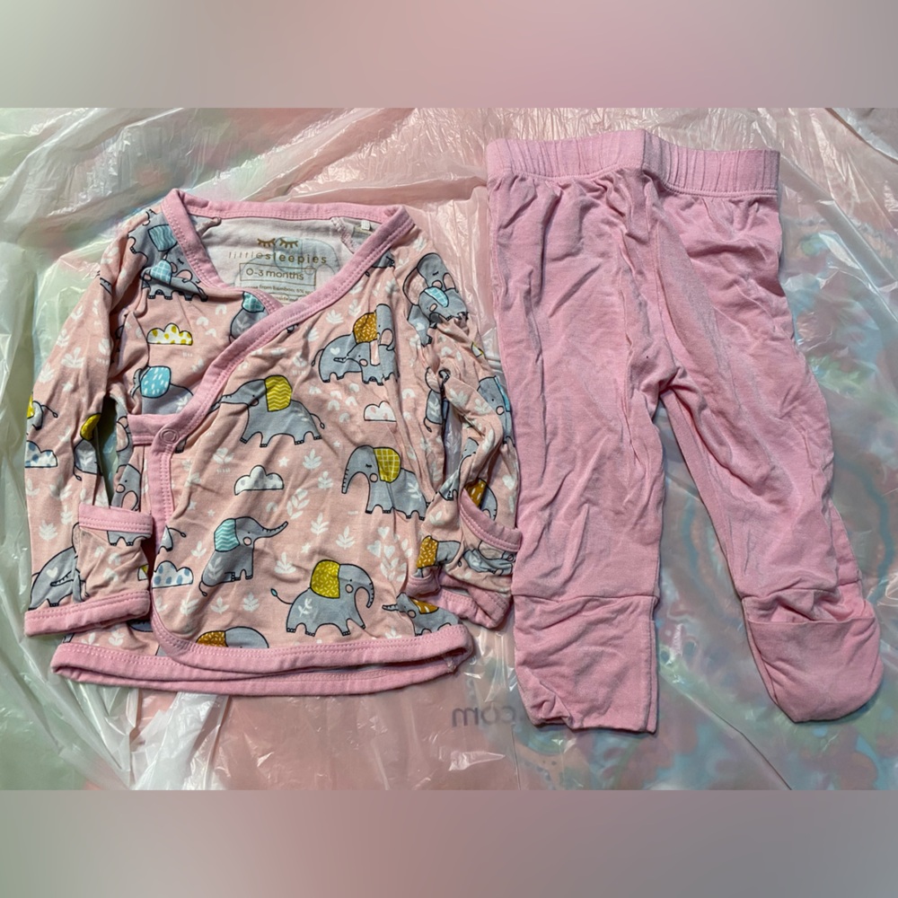Little Sleepies Pink and Blue Elephant Crossover Set
